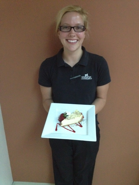 Kelsey At Cafe Troia With Our Cheesecake